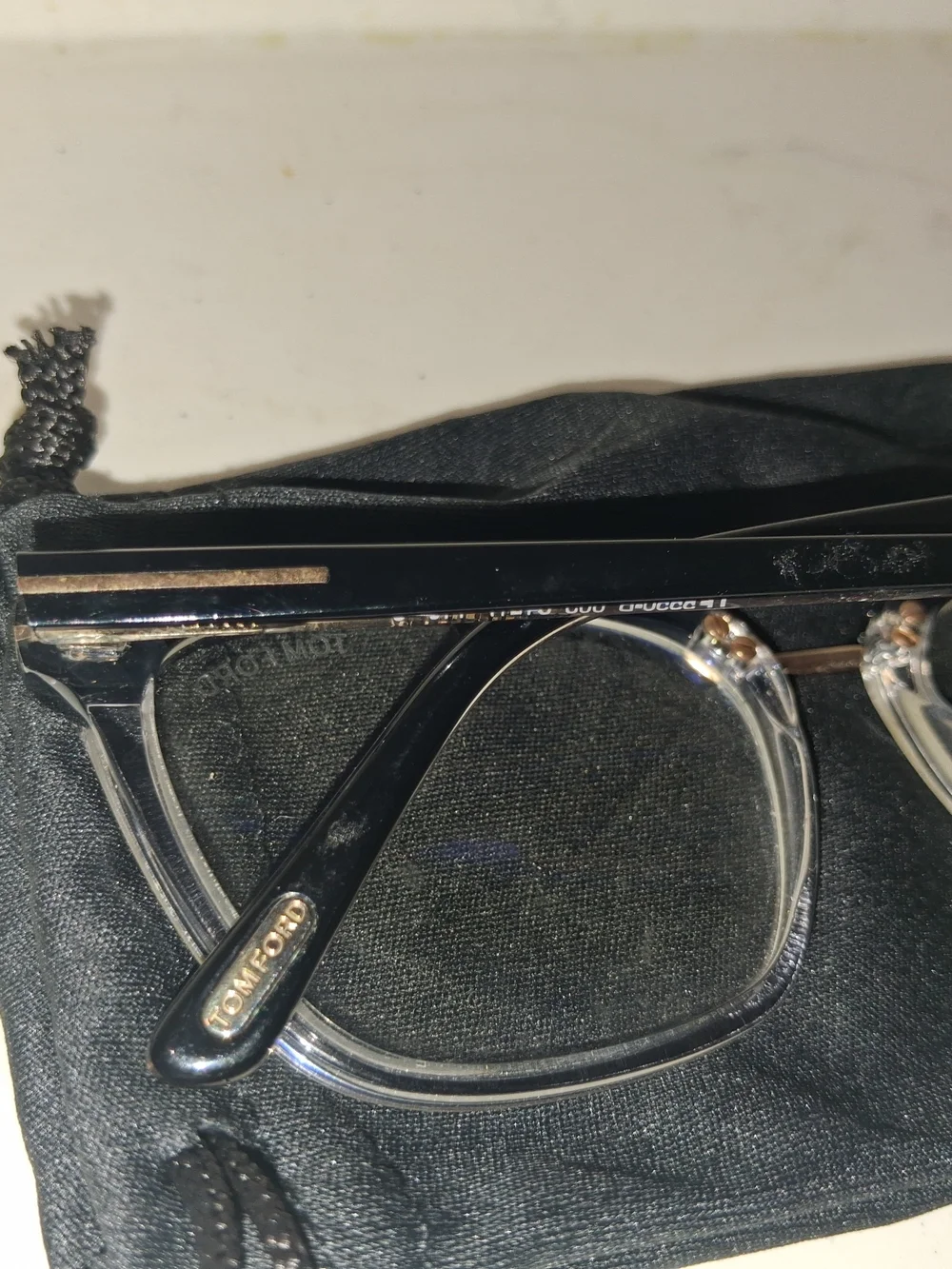 Tom Ford Women's Clear & Black Square Optical Glasses